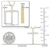 Round White Diamond Crucifix Latin Cross Reversible Pendant with 18 Inch Gold Chain for Women (0.26 ctw, Color I-J, Clarity I2-I3) in 10K Yellow Gold