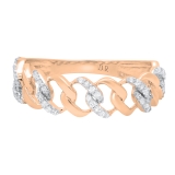 Round White Diamond Cuban Style Engagement Ring for Women (0.22 ctw Color I-J Clarity I1-I2) in 18K Rose Gold