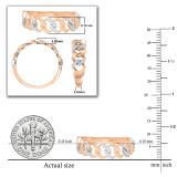 Round White Diamond Cuban Style Engagement Ring for Women (0.22 ctw Color I-J Clarity I1-I2) in 18K Rose Gold