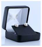 Round 7mm Freshwater Cultured Pearl with 0.19 CT White Diamond Halo Style Pushback Stud Earrings for Women in 925 Sterling Silver