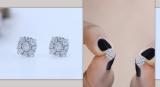 Round White Diamond Halo Illusion Set Pushback Stud Earrings for Women (0.27 ctw, Color I-J, Clarity I2-I3) in 925 Sterling Silver