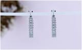 Round White Diamond Curved Edge Hinged Hoop Earrings for Her (0.23 ctw, Color I-J, Clarity I2-I3) in 925 Sterling Silver