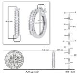 Round White Diamond Curved Edge Hinged Hoop Earrings for Her (0.23 ctw, Color I-J, Clarity I2-I3) in 925 Sterling Silver