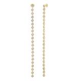 Dazzlingrock Collection Round White Diamond Linear Bar Illusion Set Drop Earrings for Her (0.12 ctw Color I-J Clarity I1-I2) in 14K Yellow Gold in Push Back