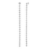Dazzlingrock Collection Round White Diamond Linear Bar Illusion Set Drop Earrings for Her (0.12 ctw Color I-J Clarity I2-I3) in 925 Sterling Silver in Push Back