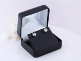 Round White Diamond Double Halo Style Post Stud Earrings for Her (0.24 ctw, Color I-J, Clarity I2-I3) in 10K Yellow Gold in Push Back