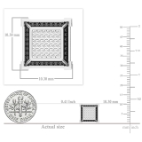 0.12 Carat (ctw) Round White Diamond V-Prong Cube Unisex Stud Earrings in 10K White Gold in Push Back