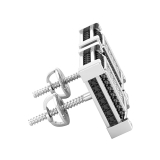 0.12 Carat (ctw) Round White Diamond V-Prong Cube Unisex Stud Earrings in 10K White Gold in Screw Back