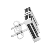 0.12 Carat (ctw) Round White Diamond V-Prong Cube Unisex Stud Earrings in 925 Sterling Silver in Push Back