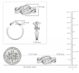Baguette & Round White Diamond 3 Stone Two Tone Twisted Engagement Ring for Women (0.22 ctw, Color I-J, Clarity I2-I3) in 925 Sterling Silver