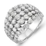 3.25 Carat (ctw) 18k White Gold Round Diamond Ladies Cocktail Right Hand Ring