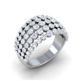 3.25 Carat (ctw) 18k White Gold Round Diamond Ladies Cocktail Right Hand Ring