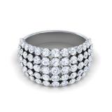 3.25 Carat (ctw) 18k White Gold Round Diamond Ladies Cocktail Right Hand Ring
