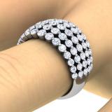 3.25 Carat (ctw) 18k White Gold Round Diamond Ladies Cocktail Right Hand Ring