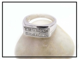 1.35 Carat (ctw) 14k White Gold Princess Diamond Mens Anniversary Wedding Band Ring