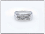1.35 Carat (ctw) 14k White Gold Princess Diamond Mens Anniversary Wedding Band Ring