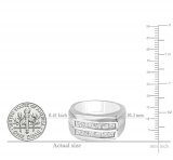 1.35 Carat (ctw) 14k White Gold Princess Diamond Mens Anniversary Wedding Band Ring