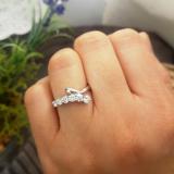 0.75 Carat (ctw) 14k White Gold White Round Diamond Ladies Journey Ring