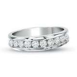 14k White Gold Round Diamond Ladies Bridal Engagement Ring Set
