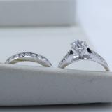 1.87 Carat (ctw) 14k White Gold Round Diamond Ladies Bridal Engagement Ring Set