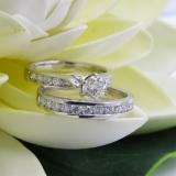 1.87 Carat (ctw) 14k White Gold Round Diamond Ladies Bridal Engagement Ring Set
