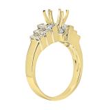 Princess White Diamond Semi Mount Engagement Ring for Women (0.80 ctw, Color I-J, Clarity I1-I2) in 14K Yellow Gold
