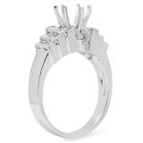 0.80 Carat (ctw) 14K White Gold Princess Diamond Ladies Bridal Engagement Ring 3/4 CT (No Center Stone)