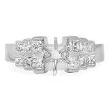0.80 Carat (ctw) 14K White Gold Princess Diamond Ladies Bridal Engagement Ring 3/4 CT (No Center Stone)
