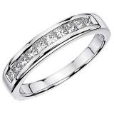0.50 Carat (ctw) 10K White Gold Princess White Diamond Anniversary Wedding Stackable Ring Band 1/2 CT