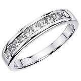 1.00 Carat (ctw) 14k White Gold Princess Diamond Ladies Anniversary Wedding Stackable Ring Band 1 CT