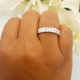 1.00 Carat (ctw) 14k White Gold Round & Baguette Diamond Ladies Anniversary Wedding Ring Band