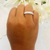 1.00 Carat (ctw) 14k White Gold Round & Baguette Diamond Ladies Anniversary Wedding Ring Band