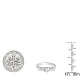 1.00 Carat (ctw) 18K White Gold 5 Stone Round Diamond Ladies Anniversary Wedding Ring Band 1 CT