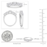 1.00 Carat (ctw) 14K White Gold 5 Stone Round Diamond Ladies Anniversary Wedding Ring Band 1 CT