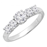 0.79 Carat (ctw) 14k White Gold Round Diamond Ladies Anniversary Wedding Ring Band