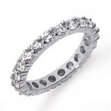 0.59 Carat (ctw) 14K White Gold Round Diamond Ladies Eternity Wedding Anniversary Stackable Ring Band