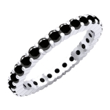1.50 Carat (ctw) 14K White Gold Round Black Diamond Ladies Eternity Anniversary Wedding Stackable Ring Band 1 1/2 CT