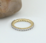 1.00 Carat (ctw) 14K Yellow Gold Round Diamond Ladies Eternity Wedding Anniversary Stackable Ring Band