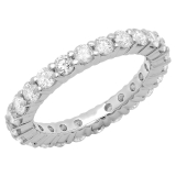 1.00 Carat (ctw) 14K White Gold Round Diamond Ladies Eternity Wedding Anniversary Stackable Ring Band