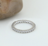 1.00 Carat (ctw) 14K White Gold Round Diamond Ladies Eternity Wedding Anniversary Stackable Ring Band