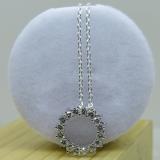 0.55 Carat (ctw) 14K White Gold Round Diamond Circle of Life Pendant 0.50 inch with gold chain