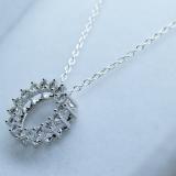 0.55 Carat (ctw) 14K White Gold Round Diamond Circle of Life Pendant 0.50 inch with gold chain