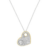 1.47 Carat (ctw) Round White Diamond Ladies Cluster Heart Shape Pendant 1 1/2 CT 18K Yellow Gold