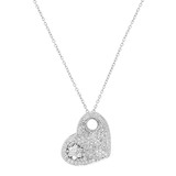1.47 Carat (ctw) Round White Diamond Ladies Cluster Heart Shape Pendant 1 1/2 CT 14K White Gold