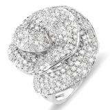 4.00 Carat (ctw) 14k White Gold Round Diamond Ladies Cocktail Right Hand