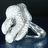 4.00 Carat (ctw) 14k White Gold Round Diamond Ladies Cocktail Right Hand