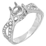 0.40 Carat (ctw) 14k White Gold Round Diamond Ladies Engagement Semi Mount Ring (No Center Stone)