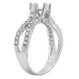 0.40 Carat (ctw) 14k White Gold Round Diamond Ladies Engagement Semi Mount Ring (No Center Stone)