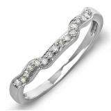 0.30 Carat (ctw) 14k White Gold Round Diamond Ladies Anniversary Wedding Ring Band Enhancer Double Ring Guard
