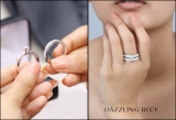 1.50 Carat (ctw) 14k White Gold Princess & Round Diamond Ladies Bridal Engagement Ring Set